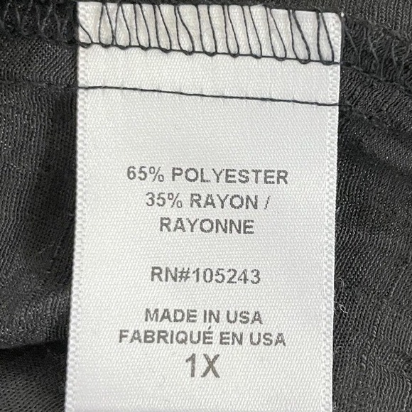 Bobeau Women's Plus Size 1X Black Boho Crochet Tunic Blouse New - Picture 3 of 12